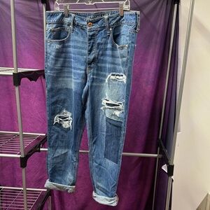American Eagle Outfitters Tomgirl Distressed Blue Jeans Size 12